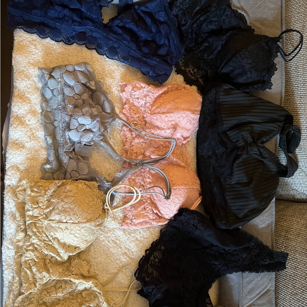 Women's Lace Bralette - Black, Navy, Gray, Pink, Cream Options